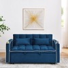 CAVINAS Velvet Pull-Out Sofa Bed, Versatile Foldable Sofa, Modern Loveseat Sofa with Usb Port/Ashtray/Swivel Phone Stand, Sleeper Sofa Couch - 2 of 4