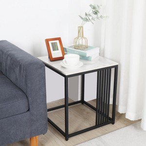 Marble End Snack Side Table for Sofa Coffee Lamp Living Room Bedroom Small Space - 1 of 4