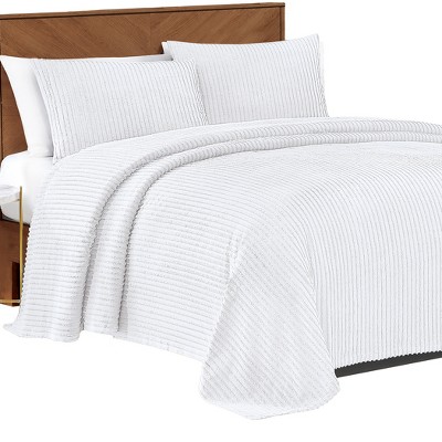 Collections Etc Unique Tufted Stripe Chenille Bedspread