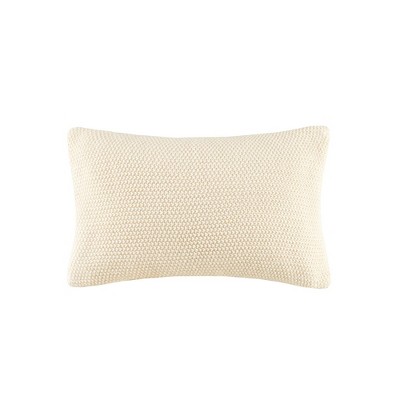 12"x20" Oversize Bree Knit Lumbar Throw Pillow Cover Ivory