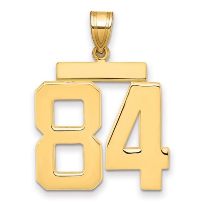 Black Bow Jewelry 14k Yellow Gold, Athletic Collection, Large Polished Number 84 Pendant