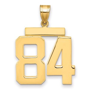 Black Bow Jewelry 14k Yellow Gold, Athletic Collection, Large Polished Number 84 Pendant - 1 of 3