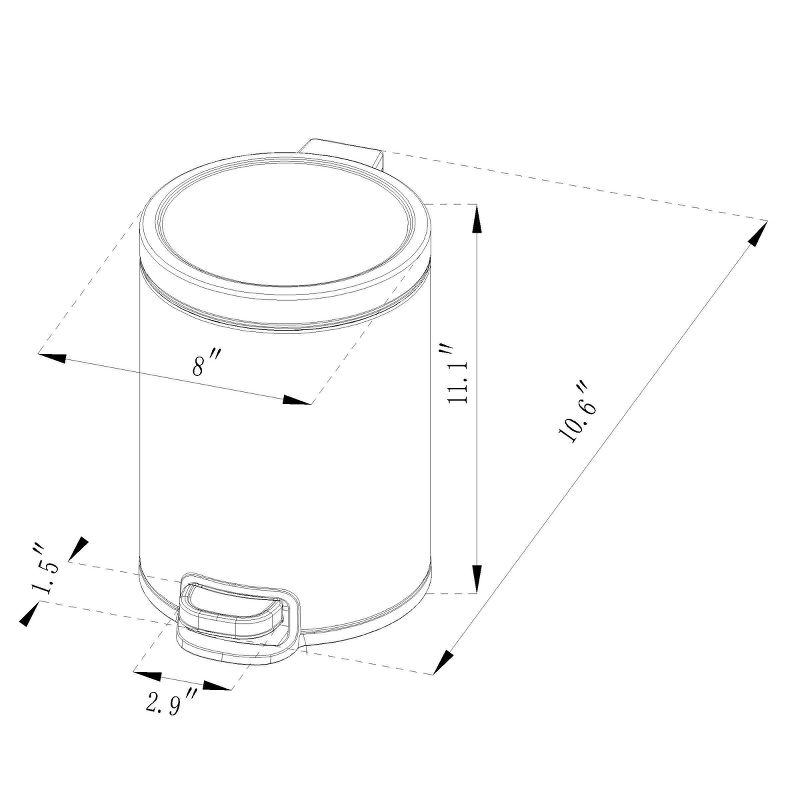 5L Round Step Trash Can - Brightroom™, 5 of 12