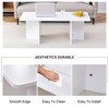 Modern Coffee Table Center Table Cocktail Table Sofa Side Table, White/Natural/Walnut-ModernLuxe - 4 of 4
