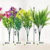 24 PCS Artificial Eucalyptus Violet Flowers with 6 PCS Fern Leaves,Real Touch Fake Flowers,UV Resistant Silk Flowers for Garden, Wedding, Home Decor - 4 of 4