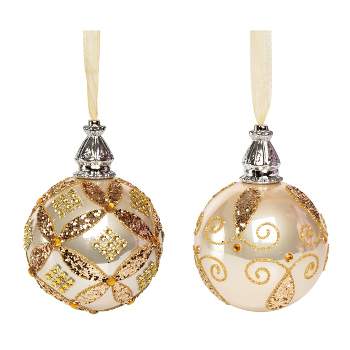 Penn 4pc Swirl Glass Ball Led Lighted Christmas Ornament Set 3.25 ...