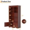 63" Tall Bookshelf with Doors, Modern Scalloped Design 5-Tier Storage Cabinet for Home Office & Living Room, Deep Storage Shelves for Heavy Books - 2 of 4