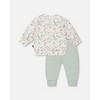 Deux par Deux Girl Organic Cotton Evolutive Pant and Long Sleeve Top Set Jade Green - 2 of 4
