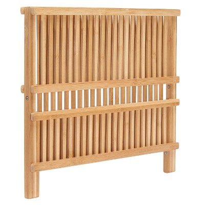 iDesign Bamboo Foldable Two-Tier Dish Drying Rack