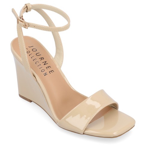 Nude shop wedge heels