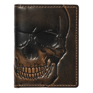 Generic Skull Slim Card Wallet for Men, Minimalist Front Pocket, Small Bifold Card Holder - 1 of 4