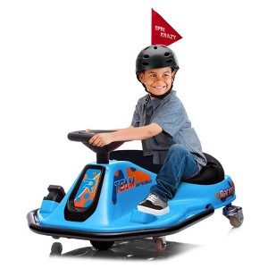 Jojoka 24V Electric Go Kart 7Ah Battery Powered Ride on Car w/ 360 Degrees Rotating,Simplified Drift System,Flashing Lights,Flag - 1 of 4