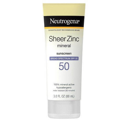 Neutrogena Sheer Zinc Sunscreen Lotion - SPF 50 - 3 fl oz - image 1 of 4