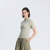 Women's Slim Fit Short Sleeve Mock Neck T-Shirt - A New Day™ Sage - 4 of 4