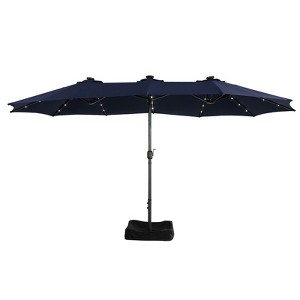 CASAINC 15 ft Double-Side Market Umbrella with Solar Powered Lights and with Base - 1 of 1