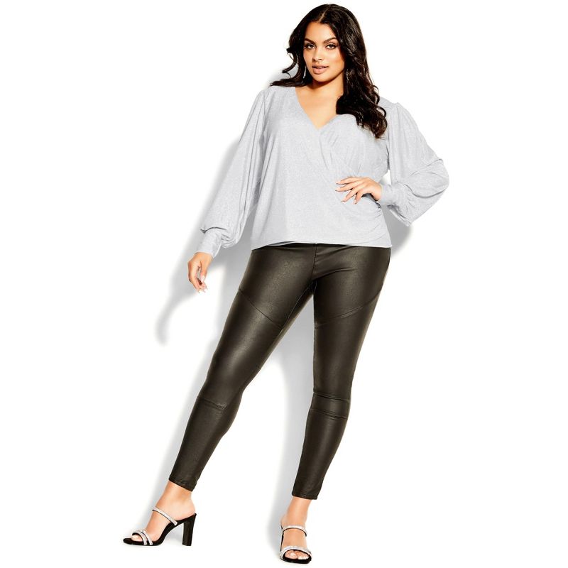 Women's Plus Size Glowing Top - silver | CITY CHIC, 3 of 8