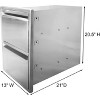 Acekool Outdoor Kitchen Drawer, 13" x 21" Stainless Steel BBQ Double Drawer with Handle, Flush Mount for Patio Grill Island - 3 of 4
