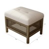 Small Foot Stool Ottoman, Upholstered Sofa Foot Rest, Wooden Entryway Bench, Rattan Base Small Foot Rest for Living Room Entryway Couch - 3 of 4