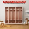 5-Section Classroom Locker with 10 Cubbies, 5 Hooks & 2 Storage Boxes, Plywood Construction, 4 Casters & Anti-Tip Design for School/Home - 2 of 4