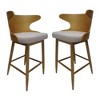 Anybear Set of 2 Mid-Century Inspired Bar Stools - 2 of 4