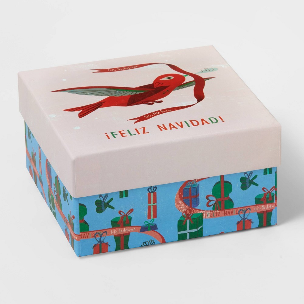 John Parra 'Feliz Navidad' Square Gift Box - Wondershop 4 gift boxes