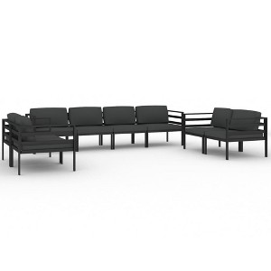 vidaXL Patio Lounge Set Outdoor Sectional Sofa Set Table Aluminum Anthracite - 1 of 4