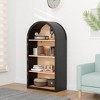 43" Tall Freestanding Arched Bookcase with Open Display Shelves, 4-Tier Narrow Bookshelf for Small Spaces, Living Room, or Study-The Pop Home - 3 of 4
