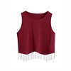 Nlife Womens Western Sparkly Fringe Sleeveless Crop Tops Cowgirl Going Out Cropped Tank Tops with Glitter Tassel - 3 of 4
