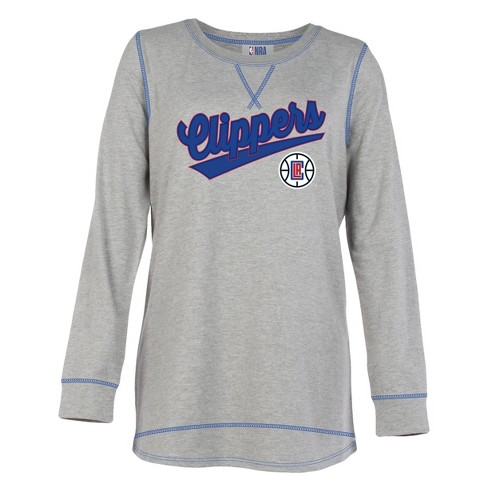 Nba Los Angeles Clippers Women's Gray Long Sleeve Team Slugger Crew Neck T- shirt : Target