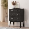 NicBex 3 Drawer Dresser for Bedroom,Modern Style Drawers with Silver Pull Handle,Dressers for Kids Room,Living Room,Entry and Hallway,Black - 2 of 4