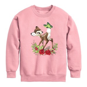 Boys' - Disney - Christmas Botanical Butterfly Graphic Long Sleeve Fleece Sweatshirt - 1 of 4