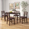 Tangkula 5 PCS Dining Table Set for 4 w/ Padded Seat Curved Backrest for Dining Room - 3 of 4
