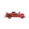 Old Modern Handicrafts 1938 Red Ford Fire Engine Truck Model – 1:40 Handcrafted Iron Collectible with Rolling Wheels, 14.5" Length - 3 of 4