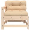 vidaXL Patio Chair with Cushions - Solid Wood Pine, Comfy Armrest/Backrest, Rustic Look, Sturdy & Stable - 3 of 4