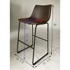 TiramisuBest 25.75in Swivel Counter Stool, Set of 2, Polyester Charcoal Dining Chairs - 3 of 4