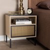 Felton Two Tone Metal and Wood End Table Black/Gold/Light Brown - Baxton Studio: Chic Rectangle Side Table, 30 Day Limited Warranty - 2 of 4