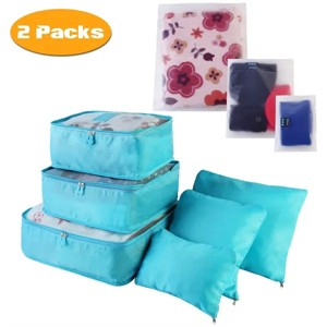 Racxily 9Pcs/Set Clothes Storage Bags Water-Resistant Travel Luggage Organizer Clothing Packing Cubes for Blouse Hosiery Stocking - 1 of 4