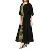 LA LEELA Women's House Daily Routine Evening Wear Vacation Holiday Casual Dailywear Loungewear Oversize Caftan Maxi Top Night Shirts 2X-3X Black Solid - 4 of 4