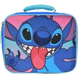 Fast Forward Stitch Rectangle Lunch Bag – Official Lilo & Stitch Insulated Lunch Box, Durable Kids Lunch Tote (9″ x 3.5″ x 8″, Blue) - 1 of 1