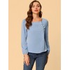 Allegra K Women's Casual Button Decor Long Sleeve Solid Square Neck Blouse - 4 of 4