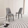NicBex PU Leather Dining Chairs Set of 2,Upholstered Armless Kitchen Chairs with Curved Back and Black Metal Legs for Dining Room,Kitchen - 2 of 4