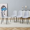 4 Pieces Comfortable Linen-Cotton Dining Chair in Light Gray Modern Home Matching - 2 of 4
