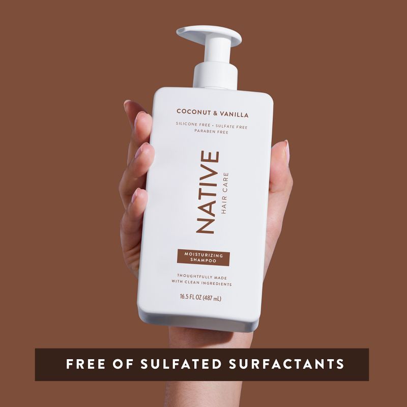 Native Coconut &#38; Vanilla Moisturizing Vegan Shampoo Sulfate, Paraben and Silicone Free - 16.5 fl oz, 6 of 15