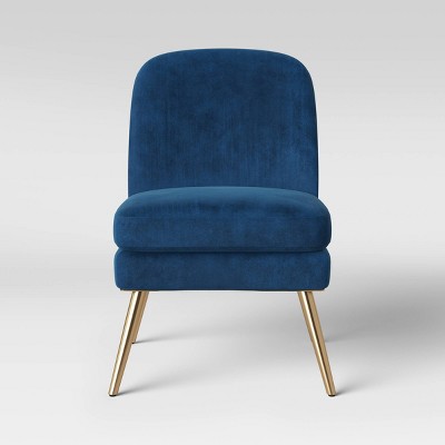 blue velvet chair target