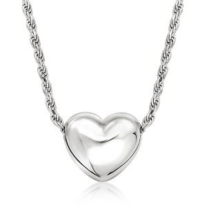 Ross-Simons Italian Sterling Silver Puffed Heart Necklace Size 18 - 1 of 3