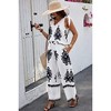 I am a Fashion Junky Floral Knot Shoulder Sleeveless Elastic Waist Sets - 3 of 4