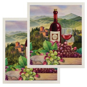 Briarwood Lane Wine Country Swedish Dishcloth (2-pack) - 1 of 4