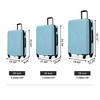 SEVOBAL Luggage 3 Piece ABS Lightweight Luggage Set with Spinner Wheels, TSA Lock, Hard Shell Suitcase for Travel School, Green, 30.31"*20.08"*11.81" - 3 of 4