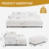 Karl Home |90'' W Off-white Corduroy Modular Cloud Couch Sleeper Sofa - 3 of 4