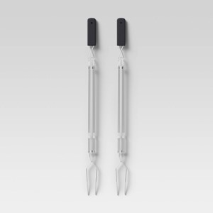 2pk Stainless Steel Extension Forks Black - Room Essentials™: Polypropylene Handle, Roasting and Smores Tool - 1 of 2